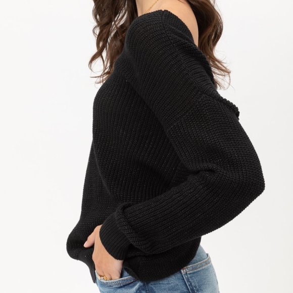 ⚡FINAL SALE! Black Pullover Fleck Sweater - Picture 2 of 6